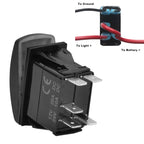 Green Led (ON)-OFF-(ON) (ON) OFF ON ON OFF ON Rocker Switch 12V 20A DPDT SPST Illuminated Rocker Switch Car Boat Accessories