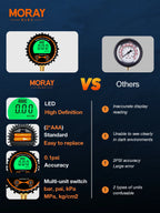 Moray ME267P 200psi with Rubber Case LCD Pressure Transmitters Digital Tire Pressure Gauge Digital Manometer