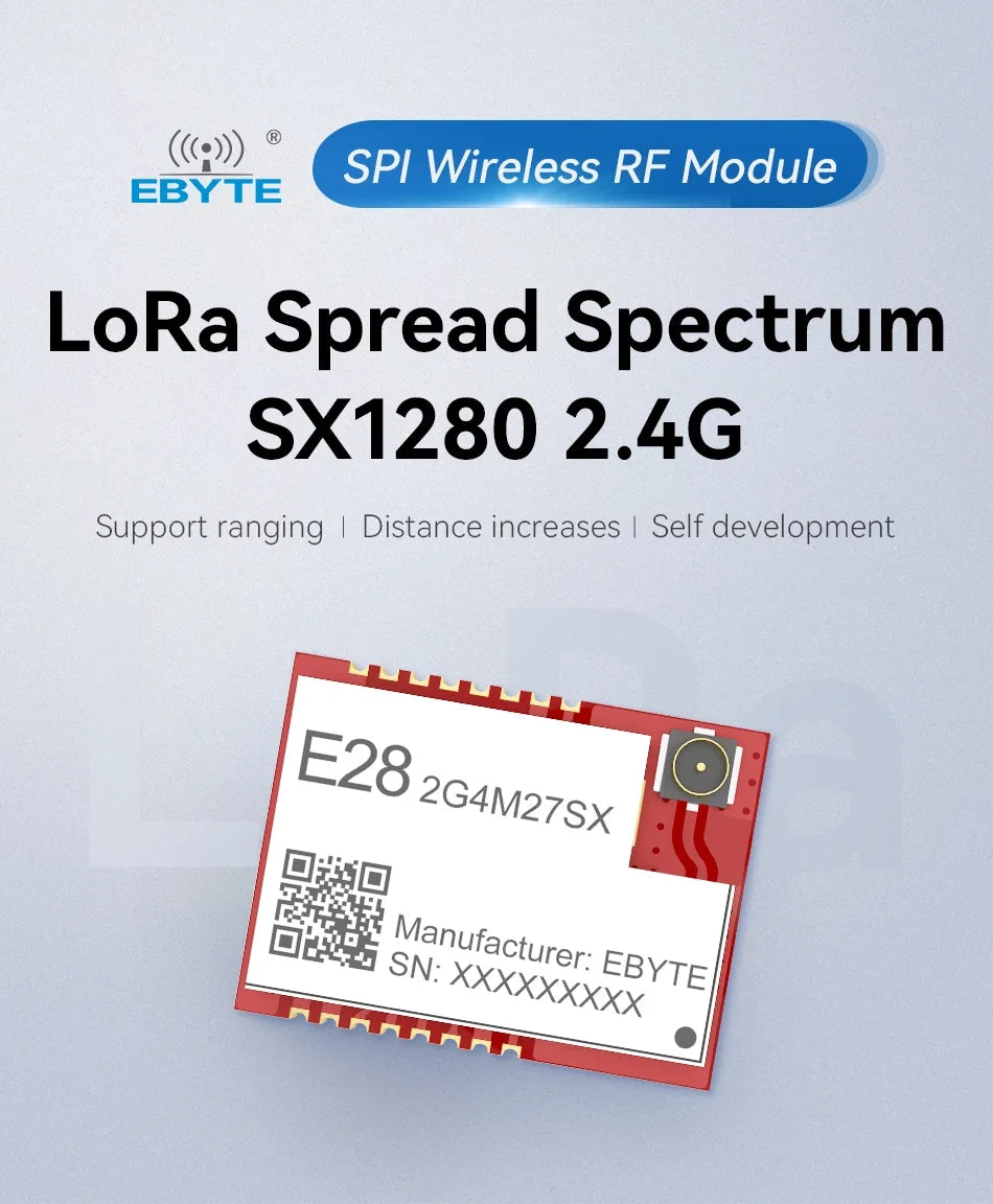 SX1280 SPI High-Speed LoRa Spread Spectrum Module 2.4GHz CDEBYTE E28-2G4M27SX Secondary Development 27dBm SMD Wireless Ranging
