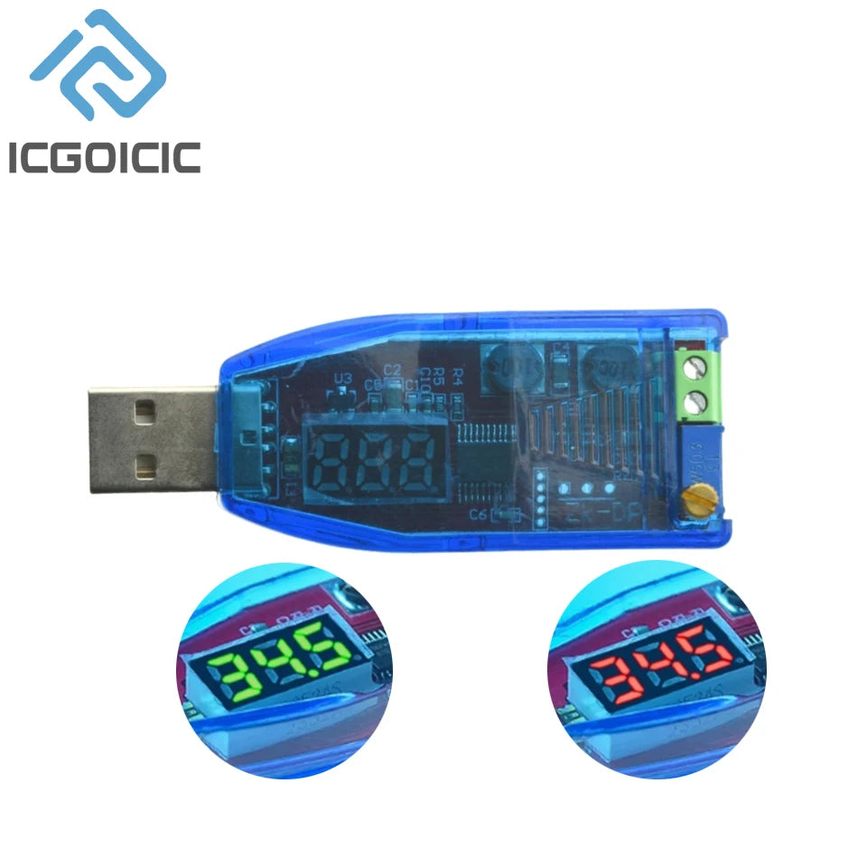 LED DC-DC 5V to DC 1-24V Adjustable Potentiometer USB Step Up/Down Buck Boost Converter Power Supply Voltage Regulator Module