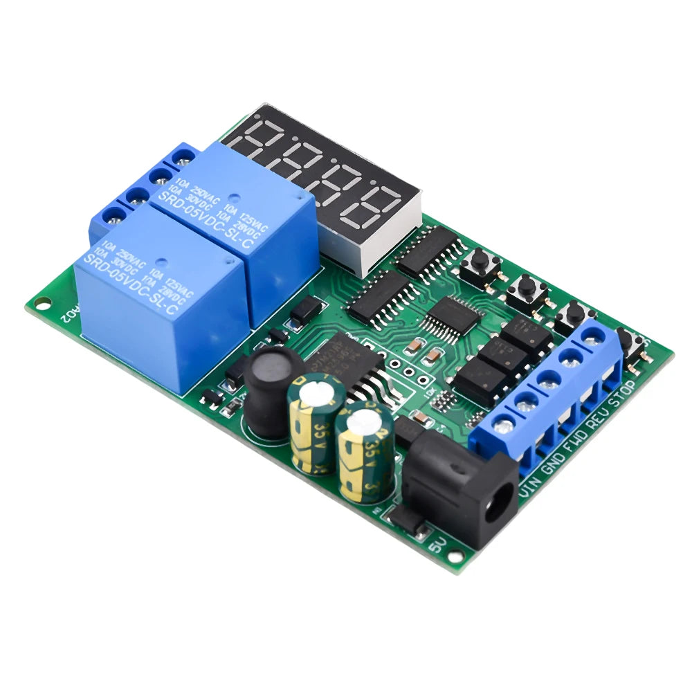 IO53A02 5-24V IO56D02 DC12V 24V Cycle Delay Relay Adjustable Time Control Switch Motor Forward Reverse Controller Time Relay