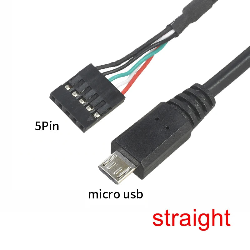 PC Computer Motherboard 9P to Micro USB to DuPont 2.54mm 5Pin DuPont USB to Micro USB Data Cord Aluminum Foil + Woven Mesh Cable