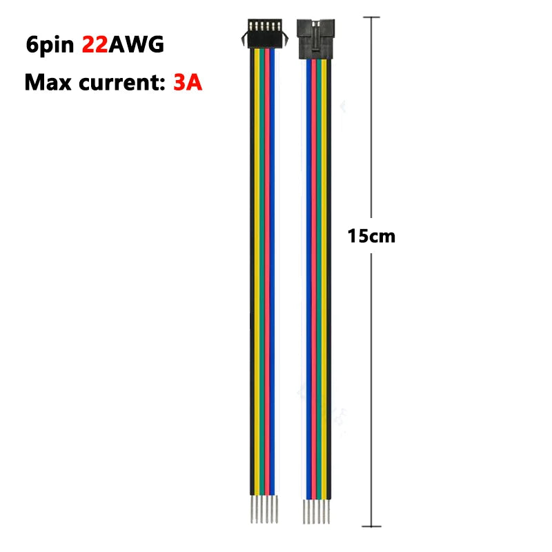 SM JST Connector Cable 22 20AWG Male Female 2/3/4/5/6Pin 12V LED Connectors For Pixel WS2812B RGB LED Strip Light Lamp Driver