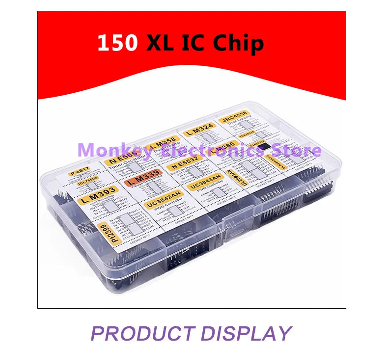 150pcs Integrated IC Circuits Chips Boxed PC817 ICL7660 NE555 LM358 JRC4558 LM393 LM339 Repair Appliances Send Clip Send Adapter