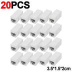 1-40PCS RJ45 Keystone Coupler Network Ethernet Dual Straight Head Lan Cable Connectors Internet CAT 5 5E 6 6a Extender Plug