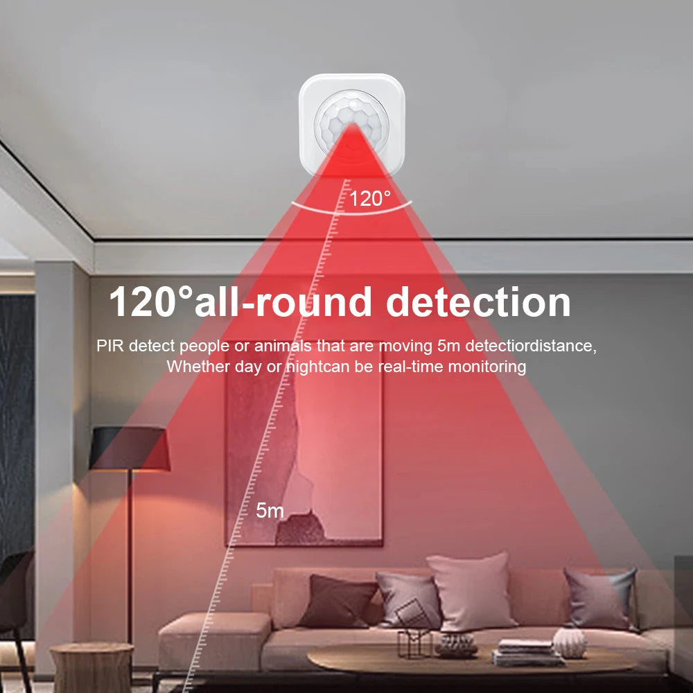 1- 10PCS Tuya Zigbee PIR Motion Sensor Detector Security Smart Life Tuya Zigbee Movement PIR Detector Needs Zigbee Gateway/Hub