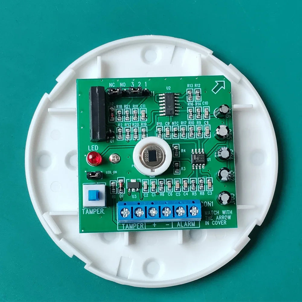 12V Wired PIR Motion Sensor Ceiling Detector 360 Degree Infrared Movement Detection N.O N.C Signal Output Link Wire Alarm System