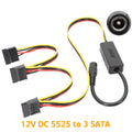 DC 5525 To SATA IDE Hard Drive Power Supply Cable DC 12V To 4Pin Molex/ SATA Hard Drive Cable Step-down Voltage Regulator