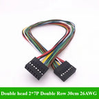 2.54MM Double Row DUPONT LINE Connector Plug With Wire Jumper Cable 30CM 26AWG 2*2/3/4/5/6/7/8/10 PIN Female Single/Double Head