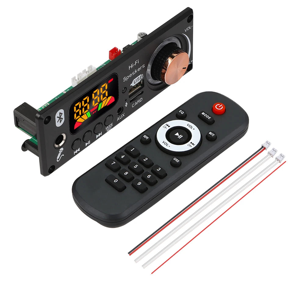 160W Amplifier Bluetooth 5.1 MP3 Decoder Board 2*80W Audio Player 12V DIY MP3 Player Car FM Radio Module TF USB Mic Record Call