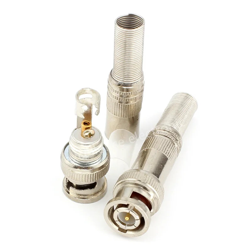 2/5/10PCS BNC Solderless Connector Q9 HD Video Oscilloscope Male Plug Welding Free 75-5 Ohm Monitoring Cable Connectors