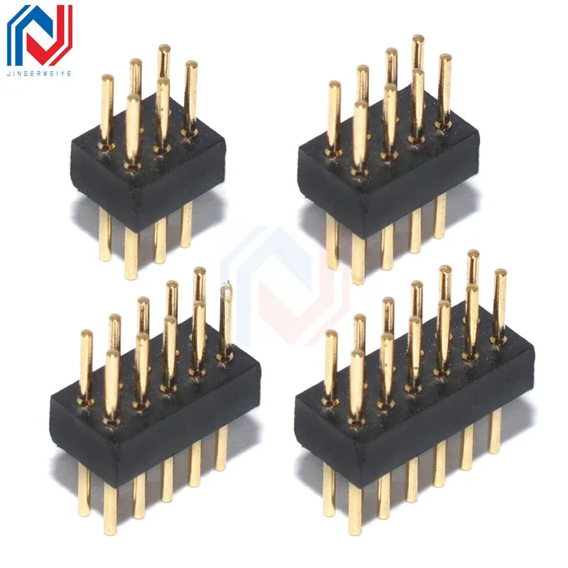 5pcs round Hole 1.27mm Single Row Female Header Double Female Header Single Double Row Pin Gold Plated 2P 3P 4P-6Pin Connector