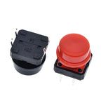 TZT 25PCS Tactile Push Button Switch Momentary 12*12*7.3MM Micro switch button + 25PCS Tact Cap(5 colors) for Arduino Switch