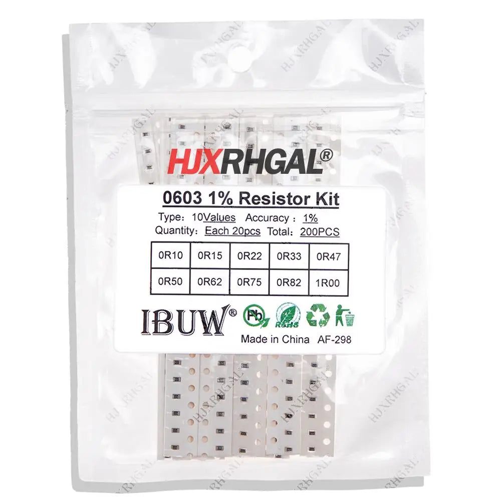 0603 SMD Resistor Kit Assorted Kit 1ohm-1M ohm 1% 33valuesX 20PCS=660PCS Sample Kit 0805 1206 1210 0402