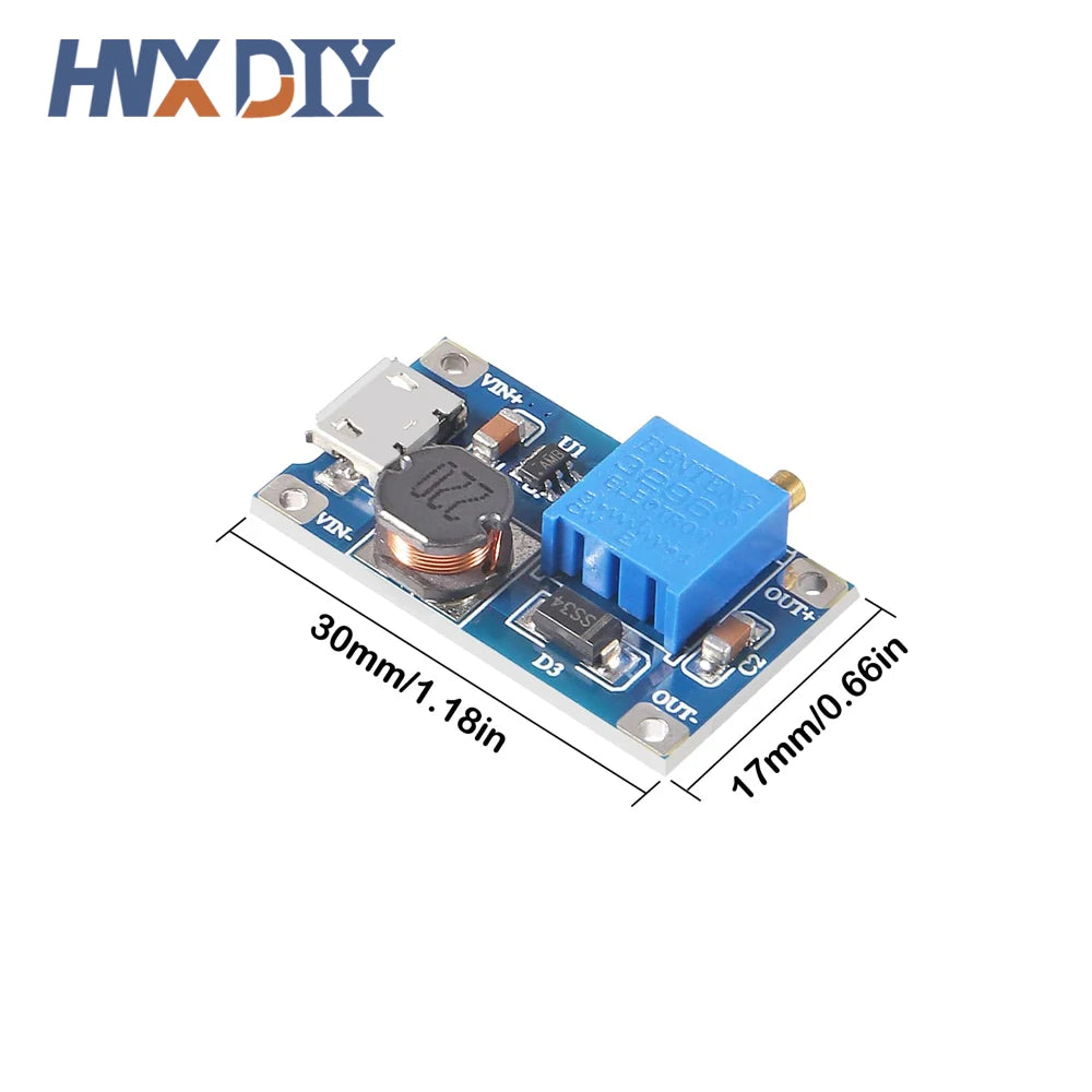 5/10pcs MT3608 DC-DC Step Up Converter Booster 3608 Type-C Power Supply Module Boost Step-up Board MAX output 28V 2A Micro USB