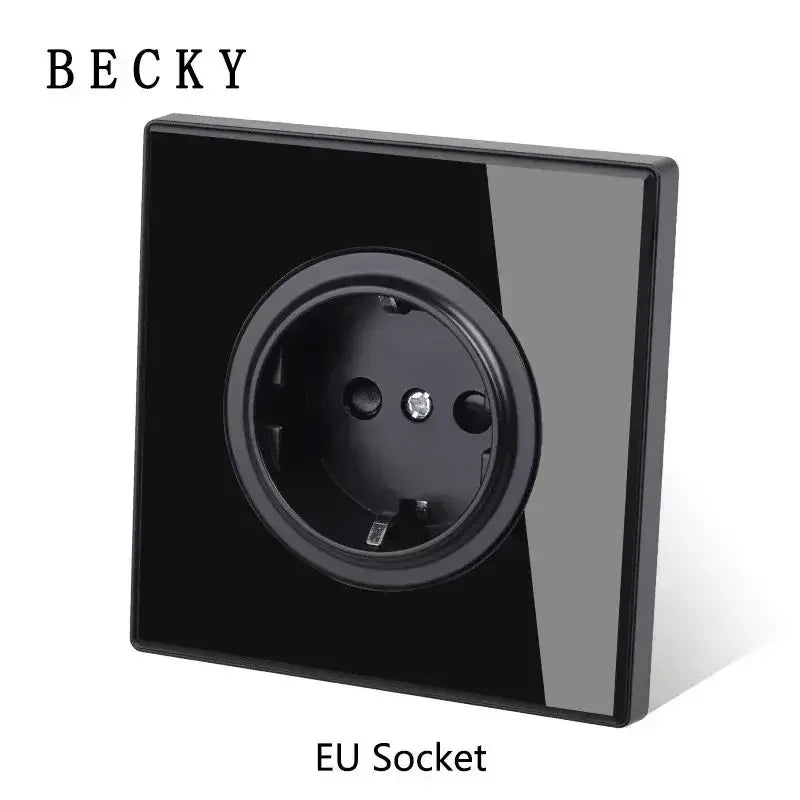 Retro Toggle Light Switch Glass Panel Wall Switch 2 Way EU UK Standard 16A LED Indicator Luxury Vintage Home Interior Ornament