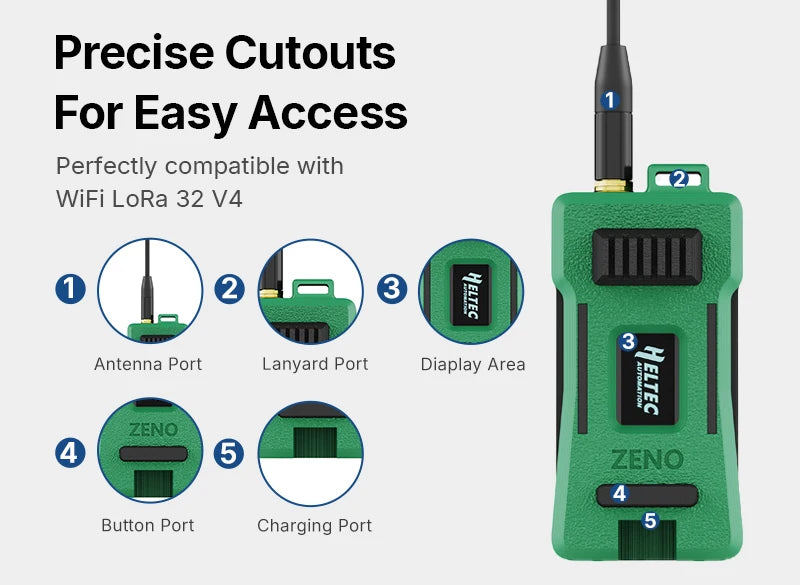 Heltec V4 WIFI Lora 32 Meshtastic GPS package ESP32-S3 SX1262 Dev-Board Kit Case Green Antenna GPS Module Installable Meshcore
