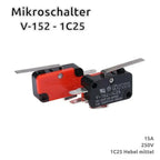 V-15 V-151 V-152 V-153 V-154 V-155 V-156-1C25 Micro Switch 16A 250VAC SPDT Momentary Travel Limit Switch 1NO1NC Lever Roller