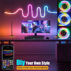 TUYA Neon LED Strip Lights Silicone Neon Rope Light 5-24V 84LEDs/M with Music Sync RGBIC Dreamcolor Chasing Strip Tape for Room