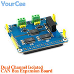 2 Channel Isolated CAN Expansion HAT MCP2515 SN65HVD230 Multi Onboard Protection Circuit for Raspberry Pi STM32 RS485