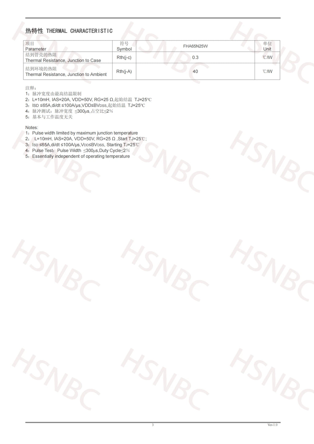10PCS FHA65N25 65N25 FHA65N25W TO-3P 250V 65A N-channel Power MOSFET Transistor 100% New Original