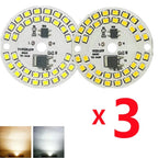 3PCS AC220V LED Chip for Lamp Bulb 5W 7W 9W 12W 15W 18W SMD 2835 Led Round Bulb Chips Light Beads Lighting Spotlight Bulb Chip