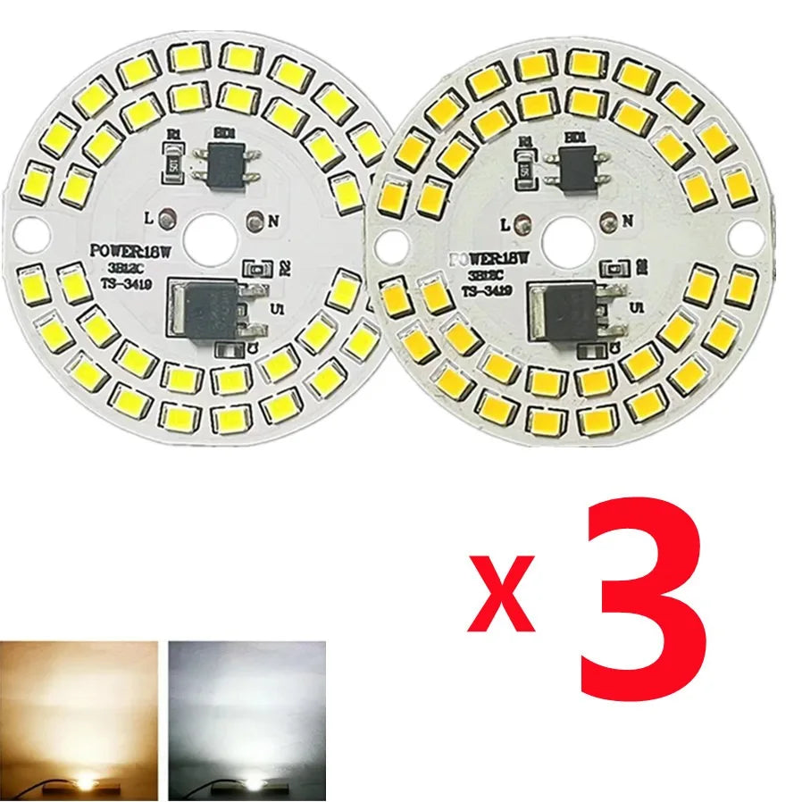 3PCS AC220V LED Chip for Lamp Bulb 5W 7W 9W 12W 15W 18W SMD 2835 Led Round Bulb Chips Light Beads Lighting Spotlight Bulb Chip