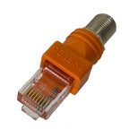 1pcs F TV Female Jack to RJ45 Male Plug Coaxial Coax Barrel Coupler Adapter RJ45 to RF Connector