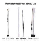 Heating Tube For Bambu Lab A1 A1mini P1P P1S X1 X1C Thermistor + Ceramic Cartridge Heater For Bamboo Hotend 3D Printer Parts