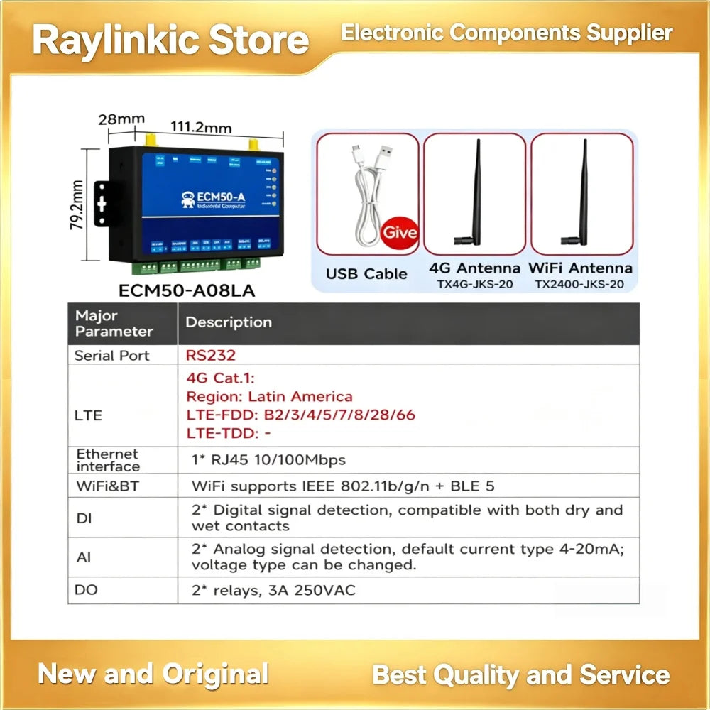 Industrial Control Computer RS485 RS232 ESP32 Python EBYTE ECM50 Gateway RTU Modbus Ethernet LoRa 2D1 2AI 2DO IO Ports