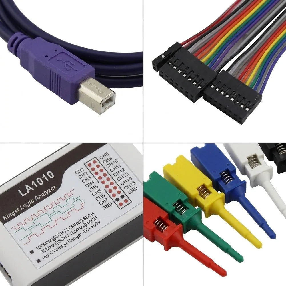 LA1010 16 Channel For Logic Analyzer 100MHz Sampling Rate For Protocol Debugging UART I2C For SPI For RS232 Electronic Testing