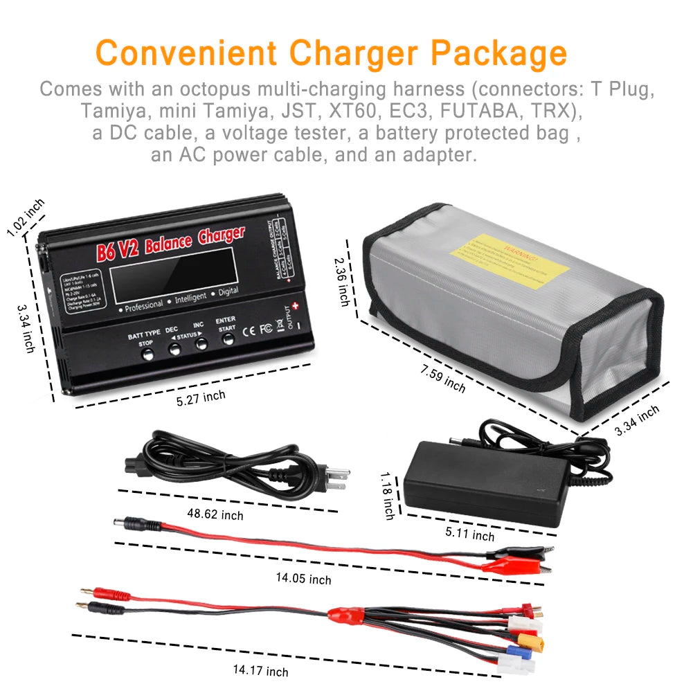 HTRC IMAX B6 V2 Balance Charger  80W Professional Digital Discharger For LiHV LiIon LiFe NiCd NiMH PB Battery RC LiPo Charger