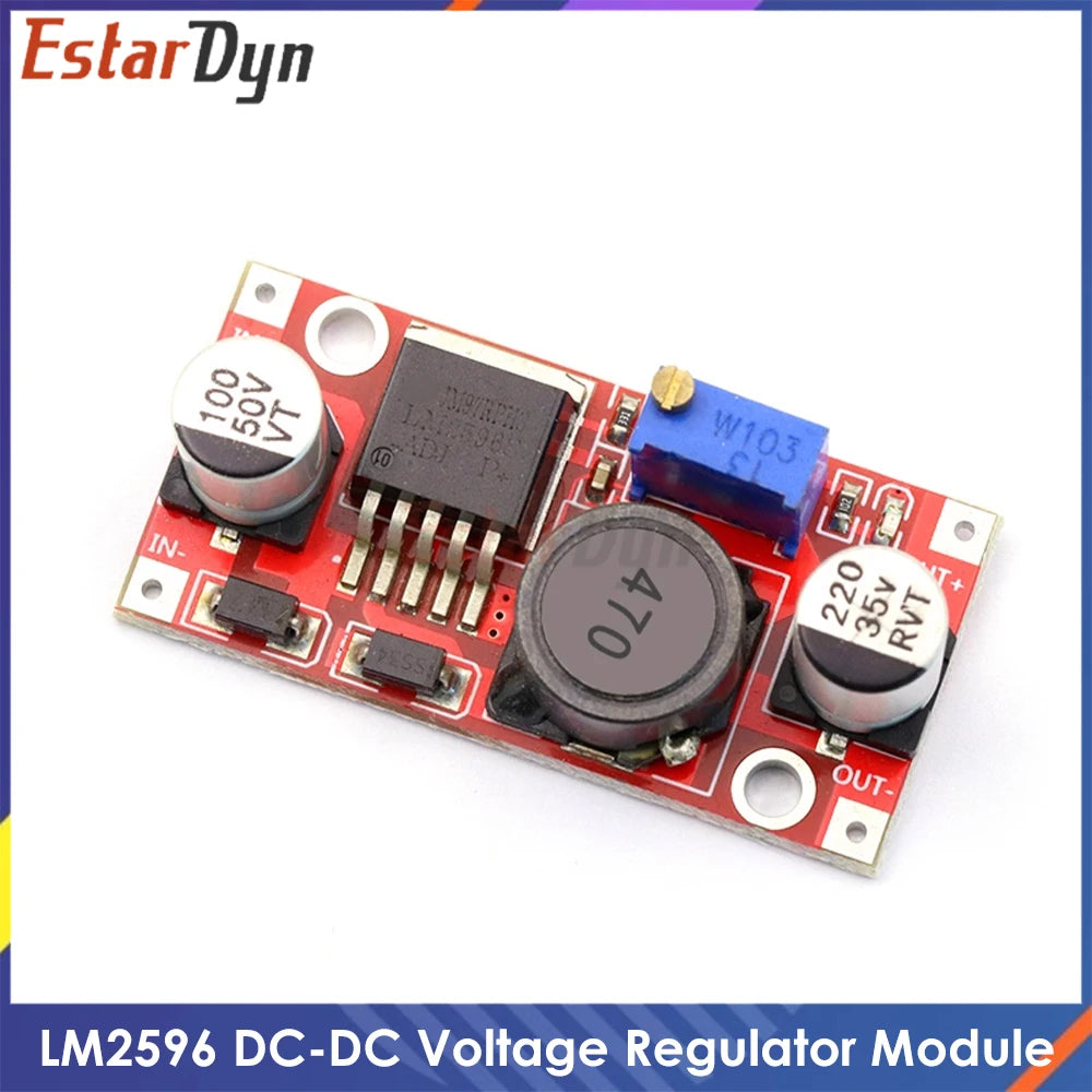 DC-DC LM2596 Step Down Power Supply Module 3.2-40V to 1.2-35V 3A with TDK Inductor, for DIY Projects