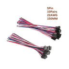 5/10 Pairs JST SM 2.54mm Pin Connector Set Male to Female Electrical Cable Wire Connector for DIY Projects 2P to 9P