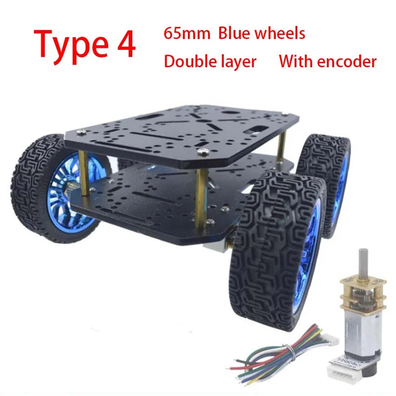 4WD Chassis Smart Robot Car 6V N20 DC Mini Micro Gear Motor Smart Car Kit 4WD Robot Chassis Kits With Encoder Mecanum Wheel Car