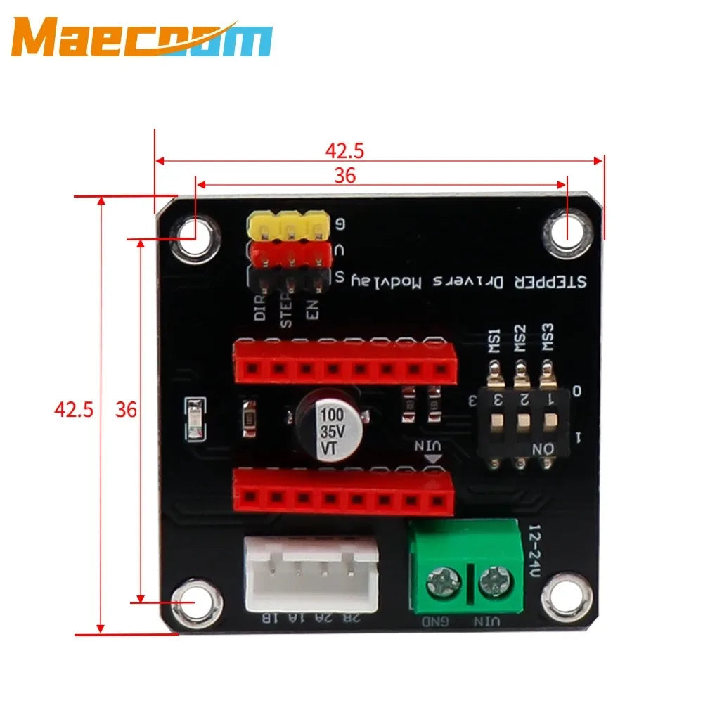 42 Stepper Motor Driver Expansion Board DRV8825 A4988 3D Printer Control Shield Module for Arduino UNO R3 Ramps1.4 DIY Kit