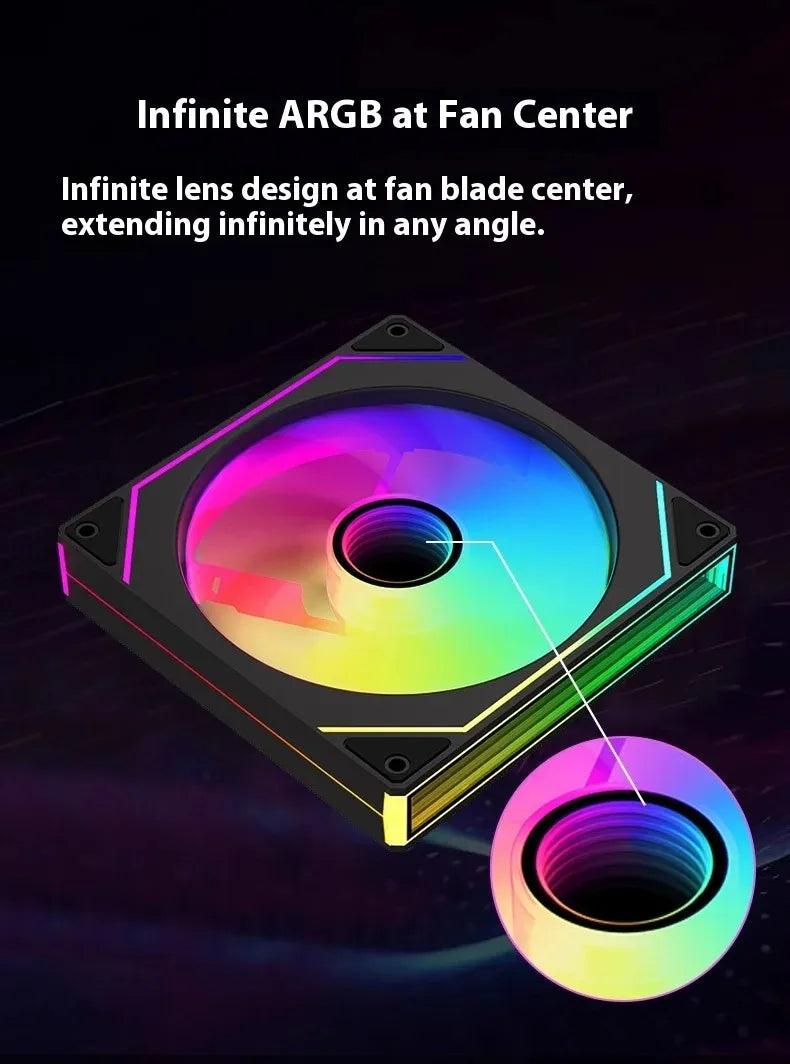 LDPCSJ 14cm ARGB PWM Quiet Computer Cooling Fan, LDPCSJ PRISM 4PRO PC Case Fan 61.5CFM High Airflow 650-1800RPM 12V 4 Pin Fan