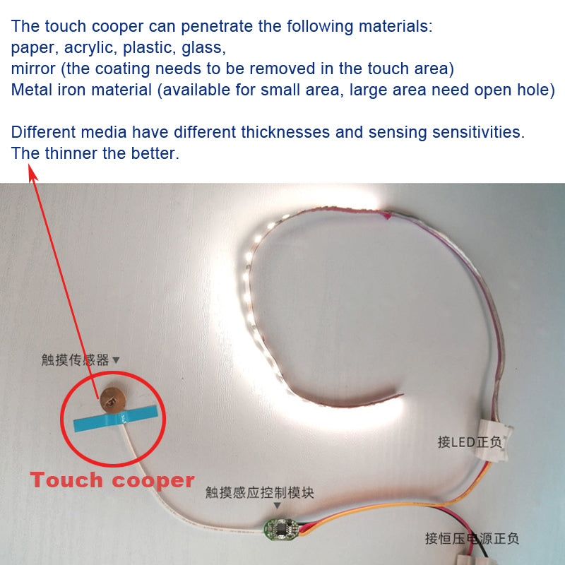 Mini Touch Switch Sensor Dimmable Switch Button Smart Home Switch Controller for DC3.7-24V Closet Corridor LED Strip Customized