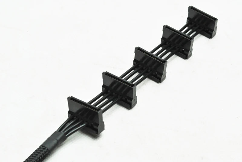 1 Pcs High Quality Practical Durable PC Server Splitter Cables18AWG Black 40cm 4 pins IDE Molex 1 to 5 SATA Power Cable Adapter