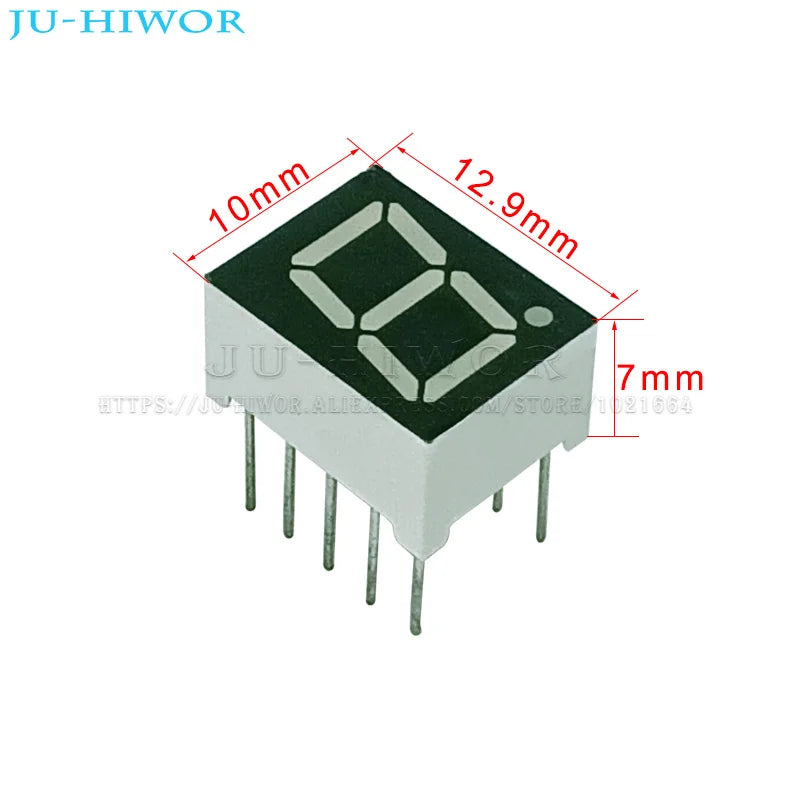 10pcs 0.39 Inch 10Pins 3191AS 3191BS 1 Bit Digit 7 Segment Red LED Digital Display Digitron Common Anode Cathode C-C C-A
