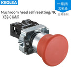 XB2 Series Metal Button Switch Self Reset Small Mushroom Head Middle Seat Emergency Stop 22mm Knob Key Start Inching Power on