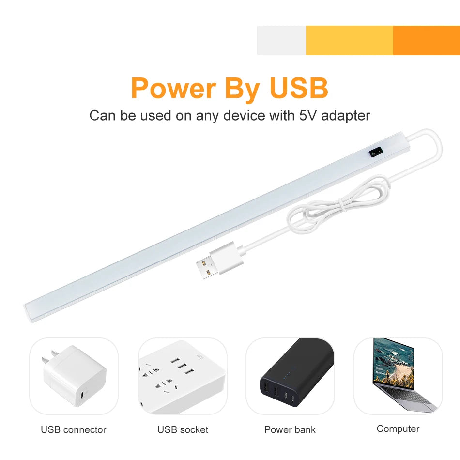 5 V LED Strip USB Desk Lamp Hand Sweep Switch Backlight Motion Sensor Book Table Light Children Study Room Kitchen Cabinet Bulb