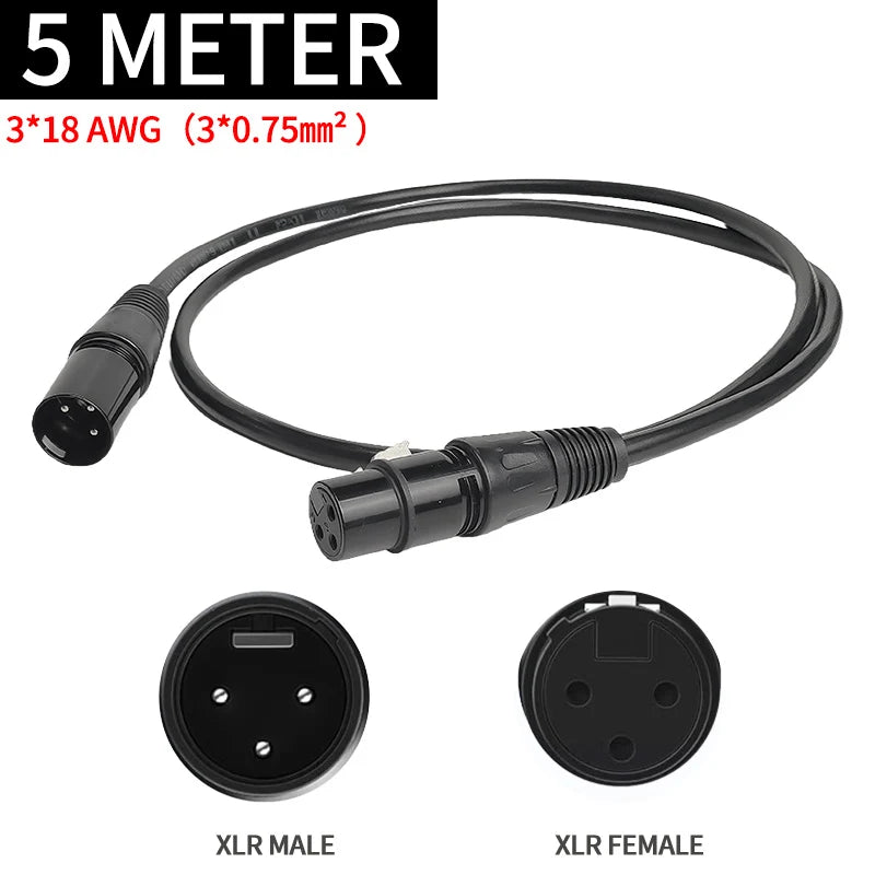 1/2/3/5/10Meters 3-pin Rubber/Iron Signal DMX PowerCon Connect Cable