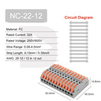 Quick Press Type Electrical Wire Connector Push-in Lever 2-12 Pin Compact Wiring Terminal Universal Splitter Cable Connectors