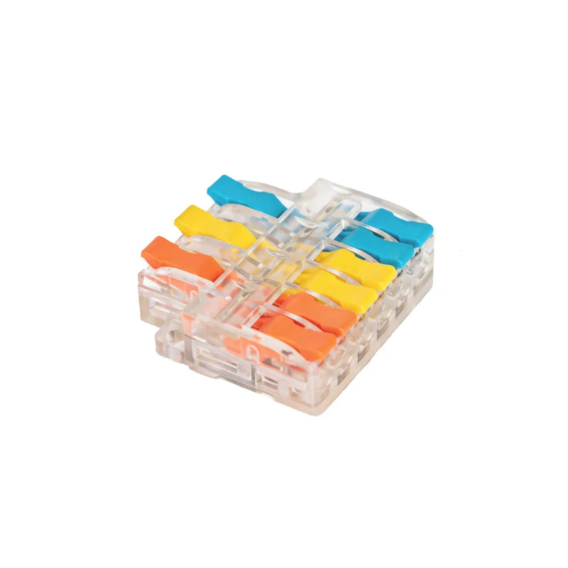 10/50 PCS Mini Fast Wiring Connectors Universal Compact Lever Crimp Splitter Electrical Conductors Push-in Home Terminal Block