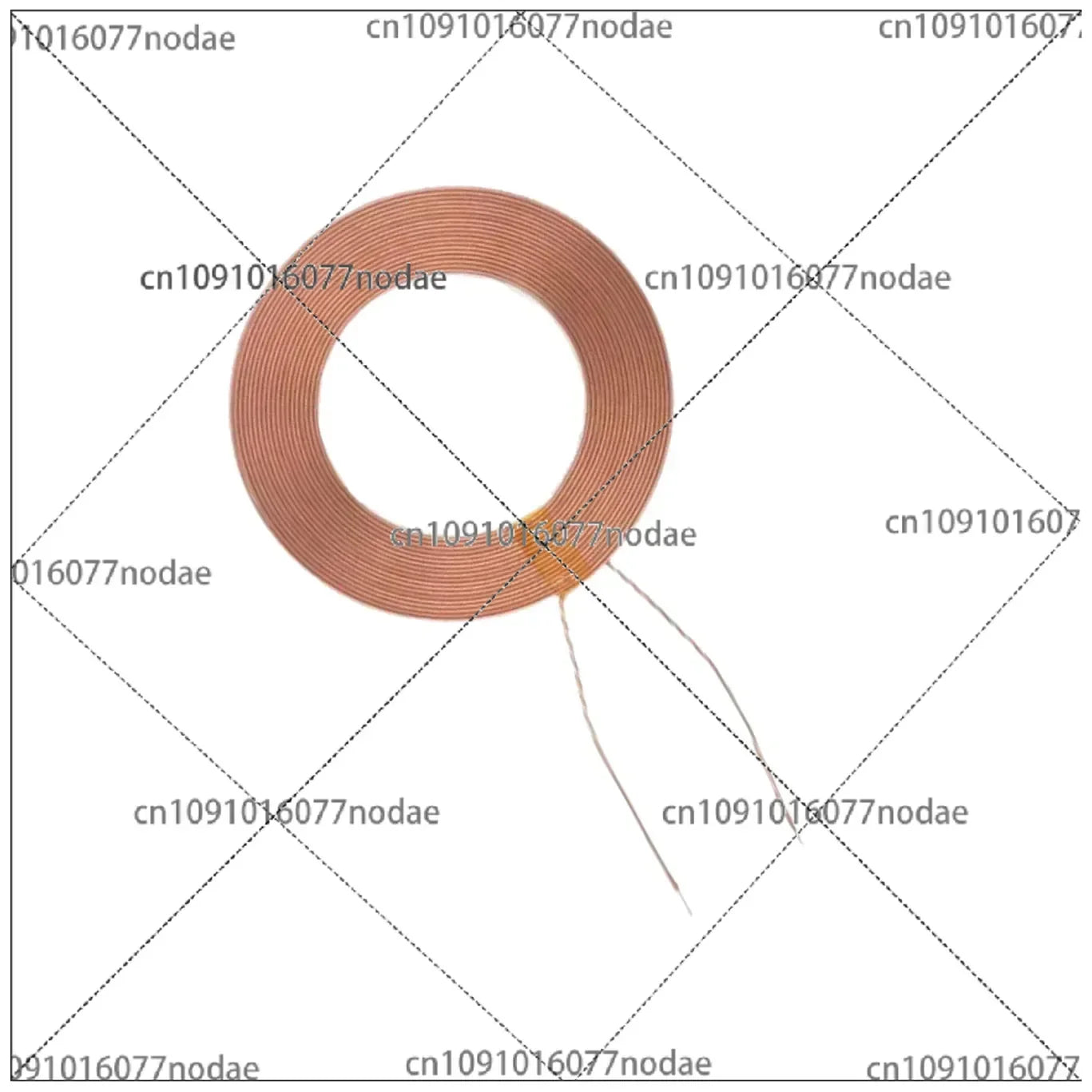 10PCS OD 50mm Hollow Copper Power Bank Inductor Coil 20uh Inductance Toroid Coil Qi Flat Diy Induction Charging Coil