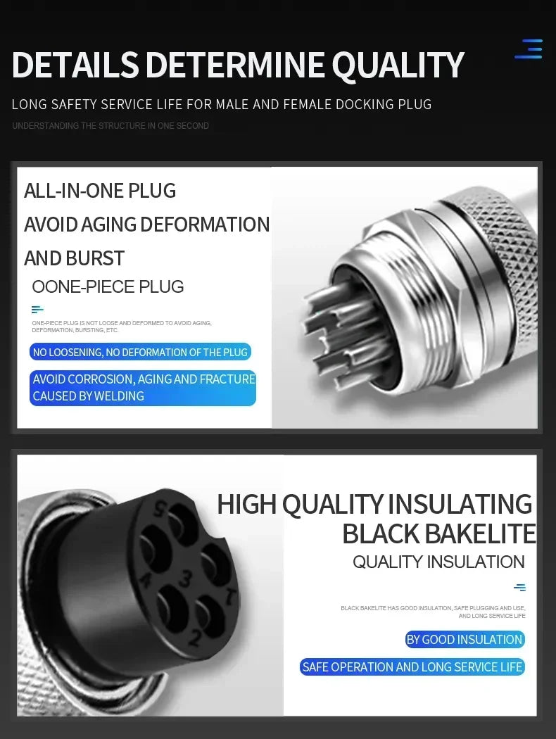 5/10/20Set GX12 GX16 GX20 2P 3P 4P 5P 6P 7P 8P 9P 10P 12P 14P 15 Pin Docking Aviation Plug Socket Waterproof Circular Connector