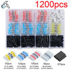 280/1200pcs Solder Sealed Wire Connectors Heat Shrink Solder Butt Connectors Solder Connector Kit Automotive Marine Insulation