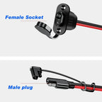12-36V SAE Quick Connector Harness 12AWG 30CM Waterproof SAE Extension Cord Sidewall Port Male Plug to Female Socket for Charger