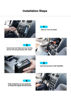 PUZU PZ-C7 Wiring Harness 4X150W Car DSP Amplifier Car Radio Sound Upgrade Digital Audio Signal Processor For Suzuki 2005-2019
